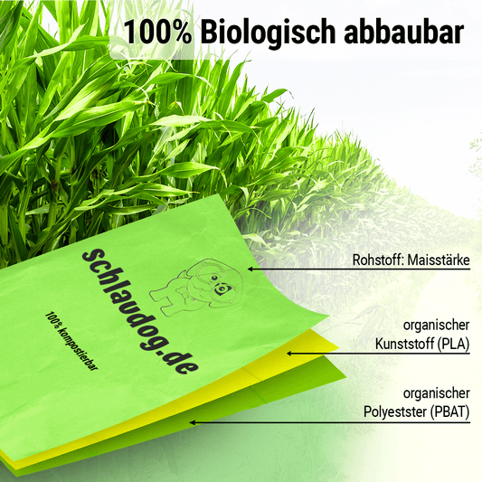 schlaudog Poepzakjes - 100% biologisch afbreekbaar, scheurvast en lekvrij